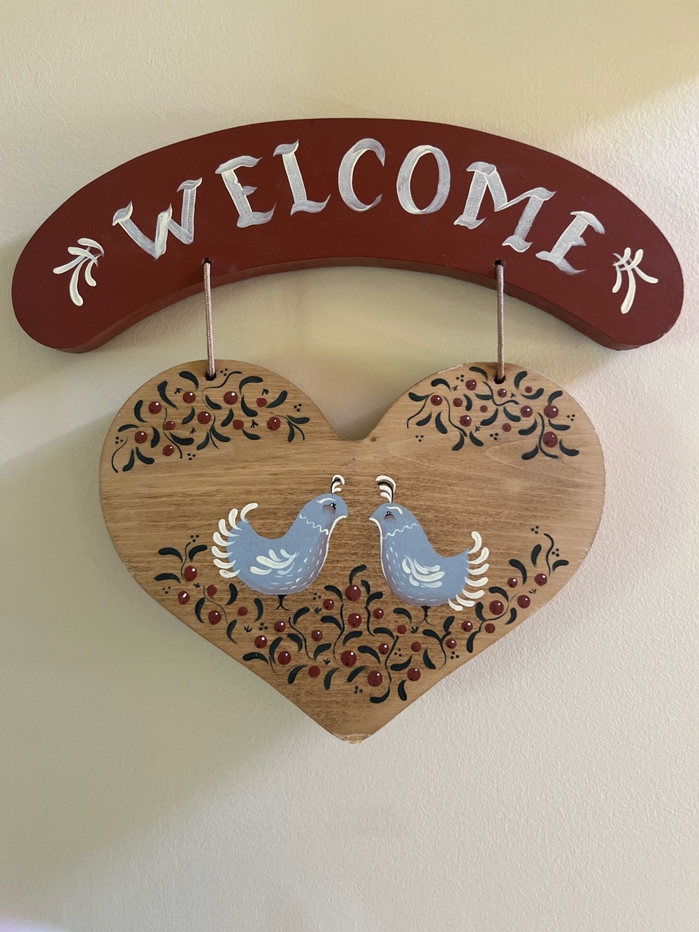 Vintage Grandmacore/ cottagecore wooden welcome sign